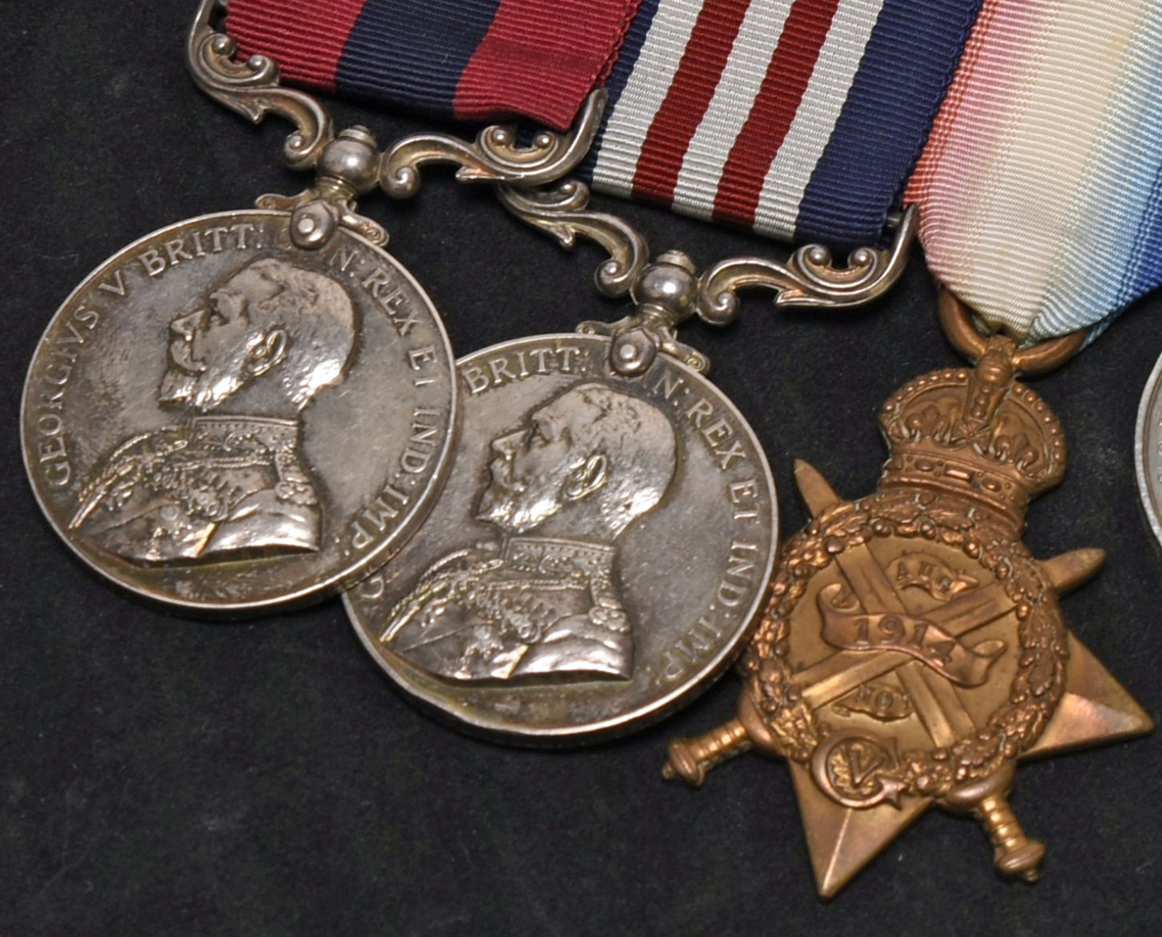A Great War ‘Conspicuous Gallantry’, Distinguished Conduct and Military Medal trio awarded to Lance Sergeant John Purcell, 1st Battalion King’s Shropshire Light Infantry, valued at up to £1,200. Halls Fine Art Militaria Auction Shrewsbury